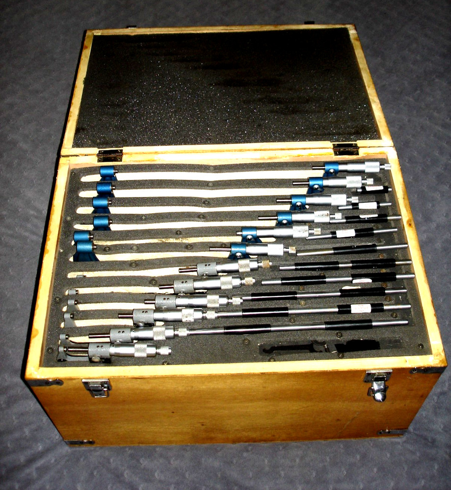 12 pc. Set 0.0001" Carbide Standards Durable 0-1" Precision Outside Micrometers