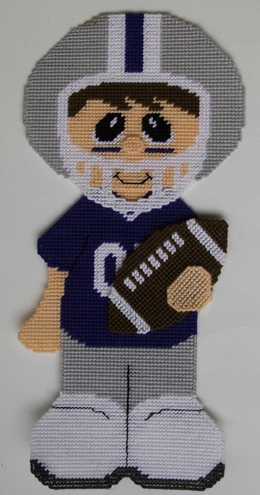 Football Player-Wall Hanging-Plastic Canvas Pattern or Kit