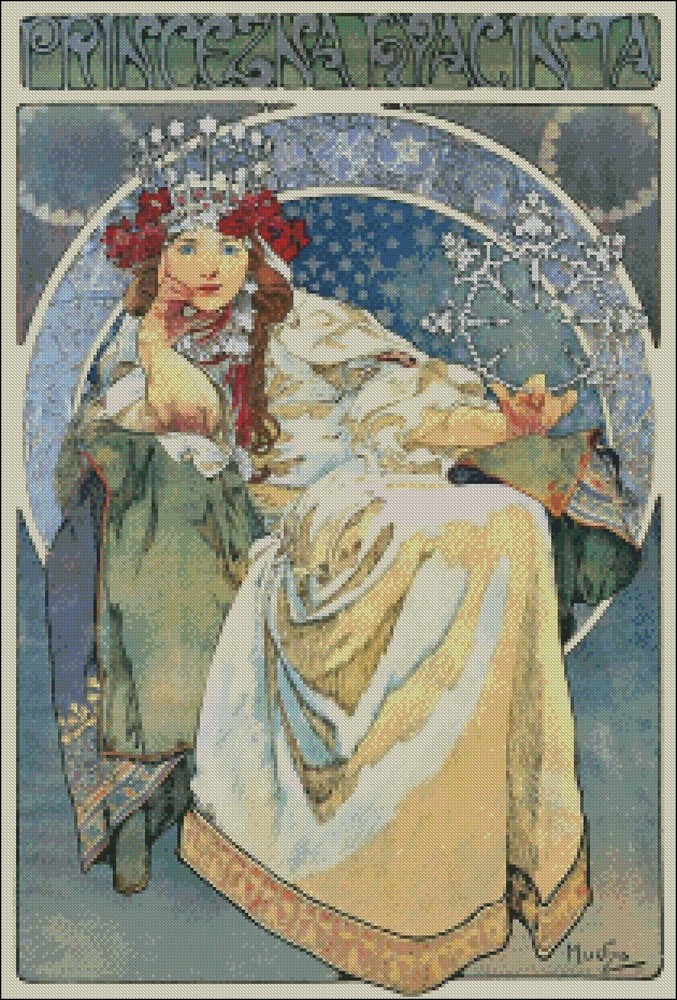 Princess Hyacinth - DIY Chart Counted Cross Stitch Pattern Needlework DMC Color