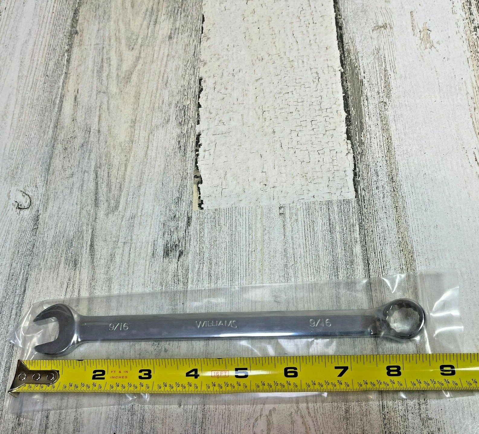 New WILLIAMS 9/16" Combination Wrench SAE 12 pt Hi-Polish - 11218 - 8.5" Long