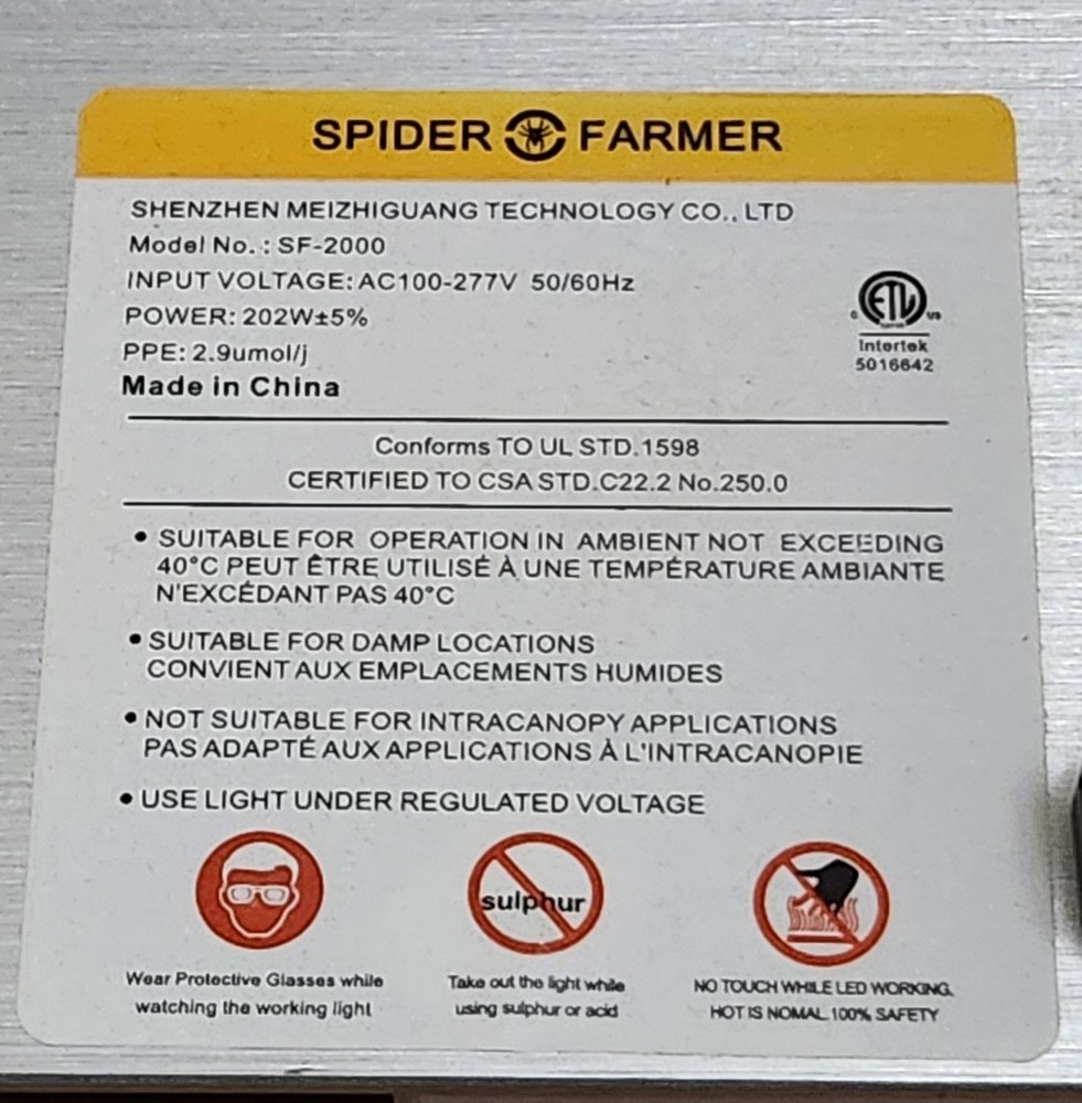 AC Infinity Ctr67a And Spider Farmer SF2000 Bundle.