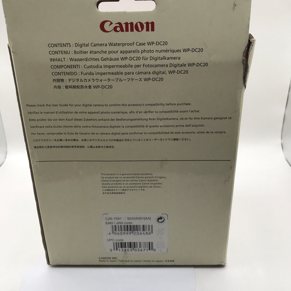 Canon WP-DC20 Waterproof Camera Case 130ft Clear Orange Blue With Strap
