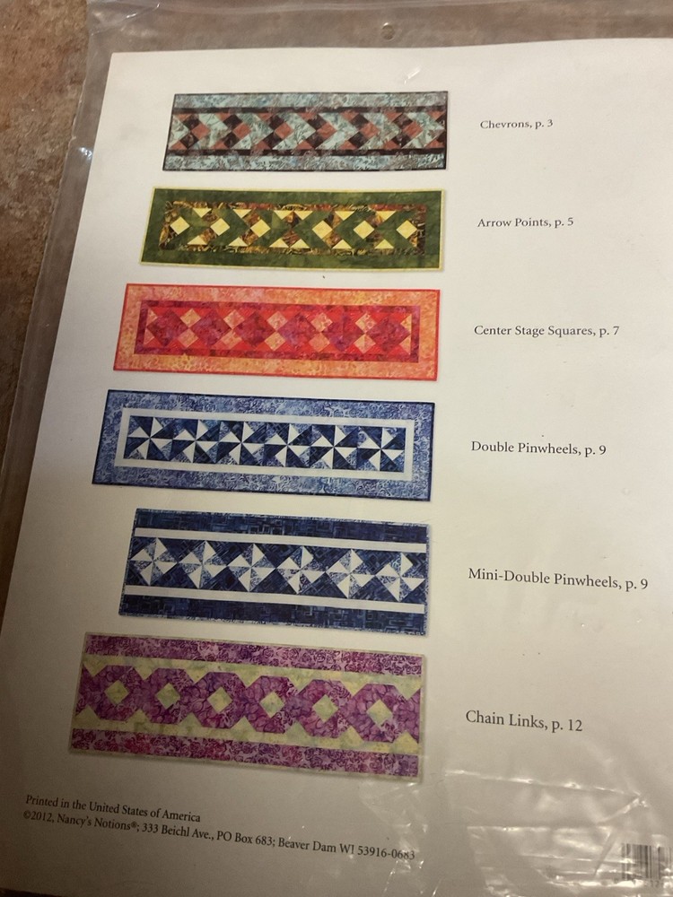 Sewing With Nancy Twisted Triangles Template And Table Runner Patterns