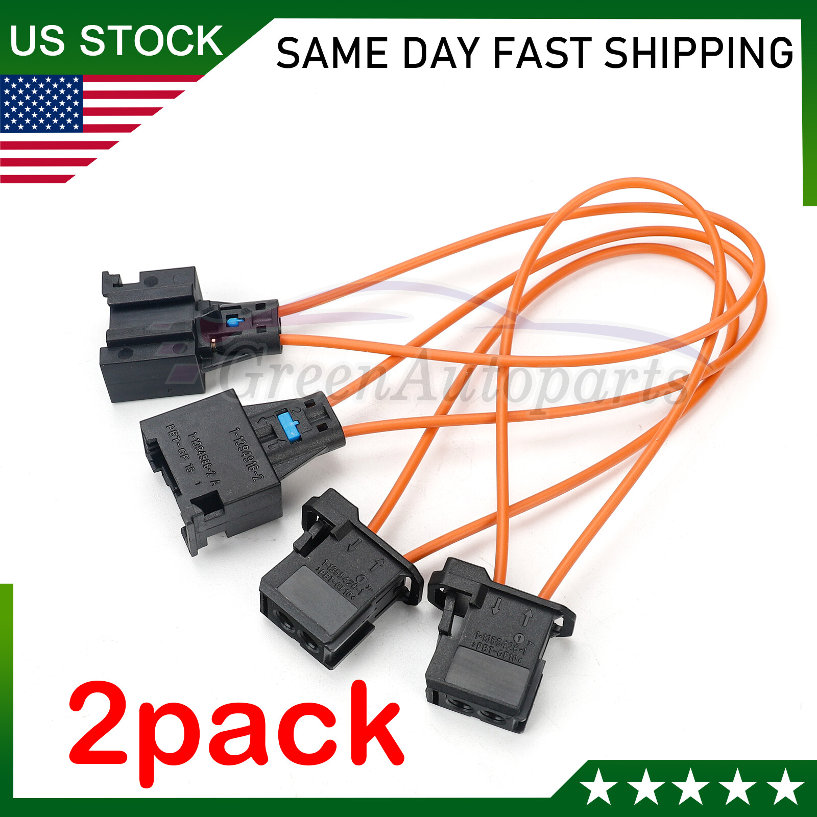 2X For BMW MERCEDES MOST Diagnostic Kit Fiber Optic Loop Bypass Male Female Plug