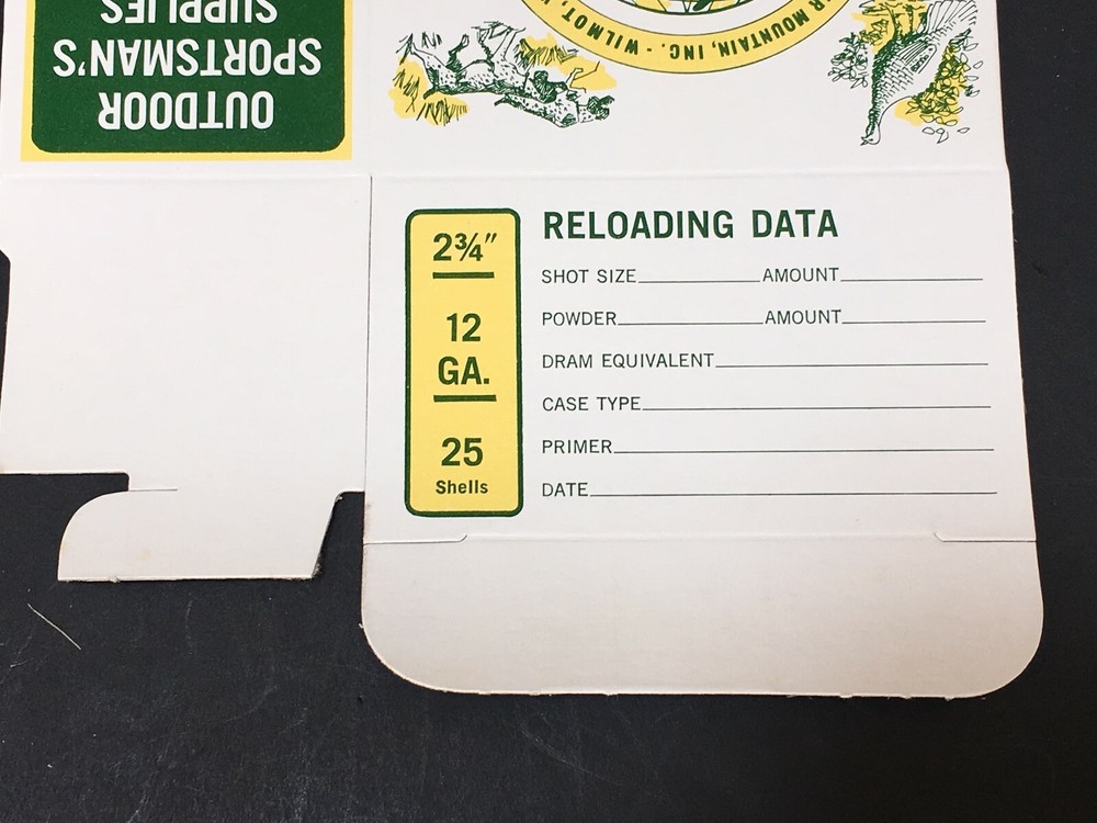 Gander Mountain Empty 12ga Reloading Box Unused 1977 issue