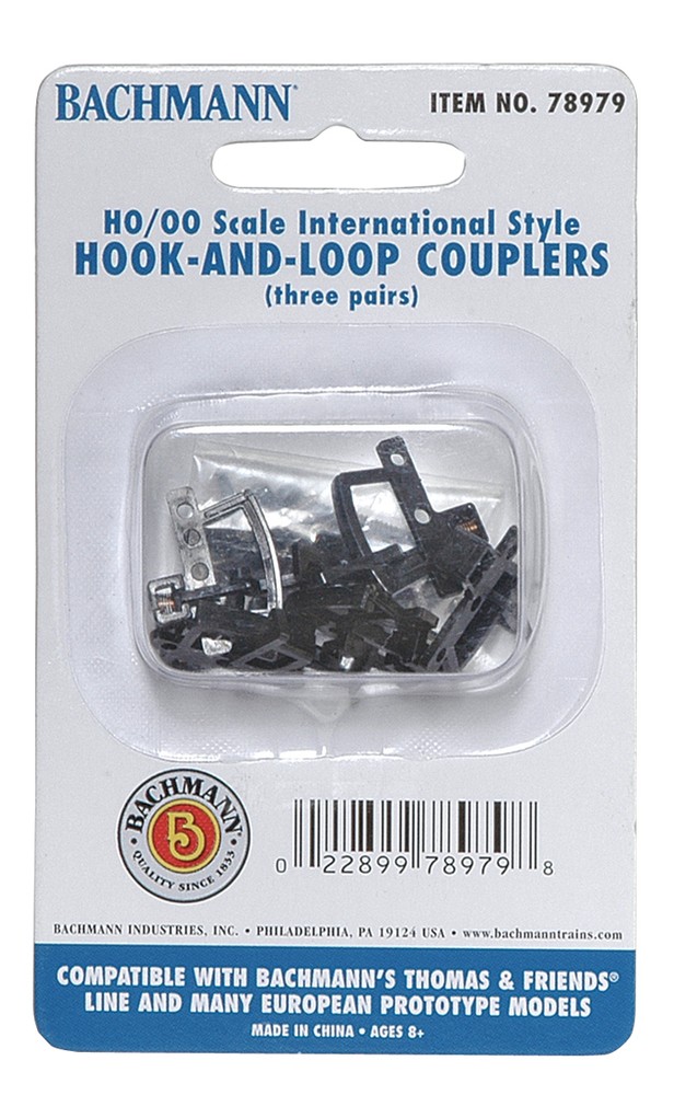 HO-Gauge - Bachmann - Hook & Loop Couplers (3 Pairs)