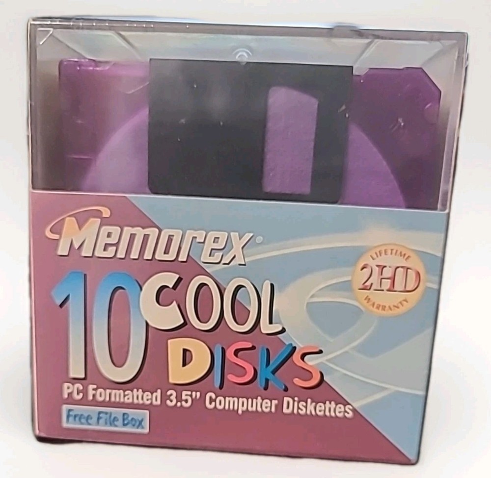 10 Pack Memorex 2HD 3.5" Computer Diskettes PC Format Cool Disks New Sealed