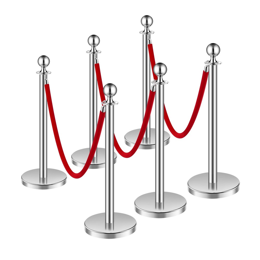 VEVOR 6Pcs Stanchion Posts Crowd Control Queue Barrier Sand Injection Base