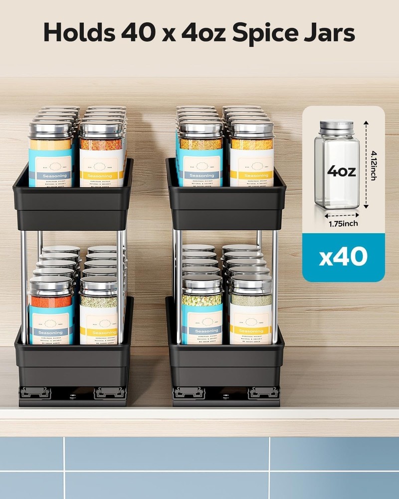 Spice Organization Cabinet-Vertical Spice Rack Pull Out-Spice Rack Organizer