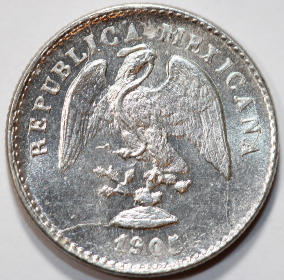 1905-Mo M ~ SILVER 5 CENTAVOS ~   UNCIRCULATED, # 0010