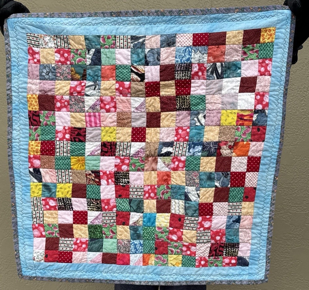 Handmade Quilt Baby Lap 26"x26" Wall Display Patchwork EUC Doll