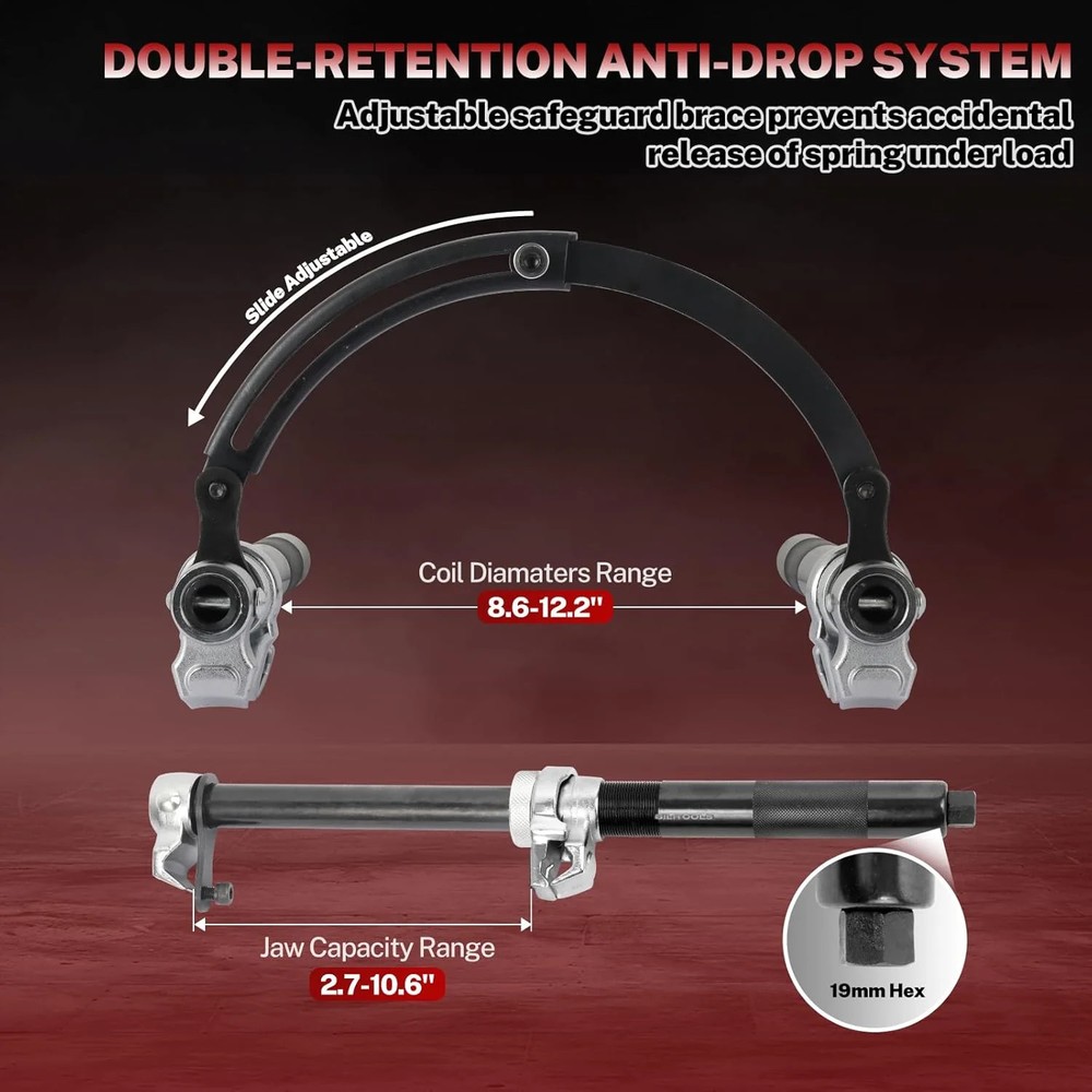 BILITOOLS 2-Piece Coil Spring Compressor Tool Heavy Duty Macpherson Strut Spring