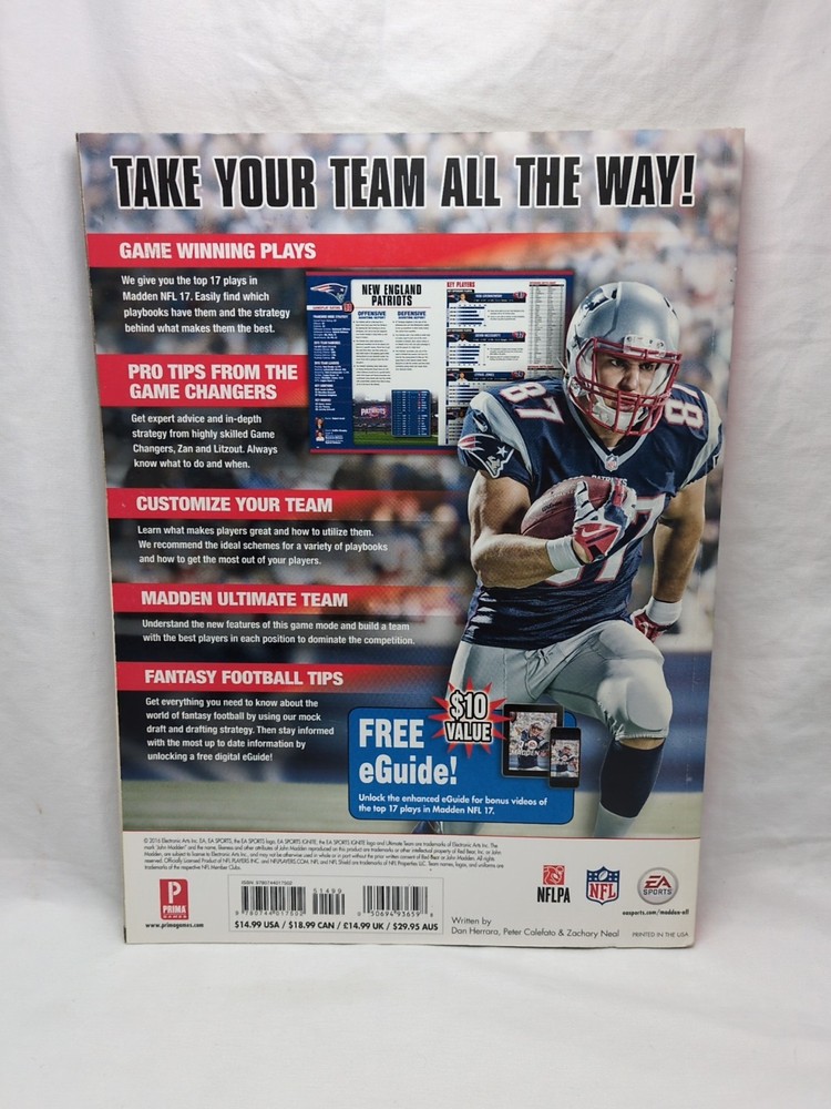 Madden NFL 17 Prima Official Strategy Guide Book