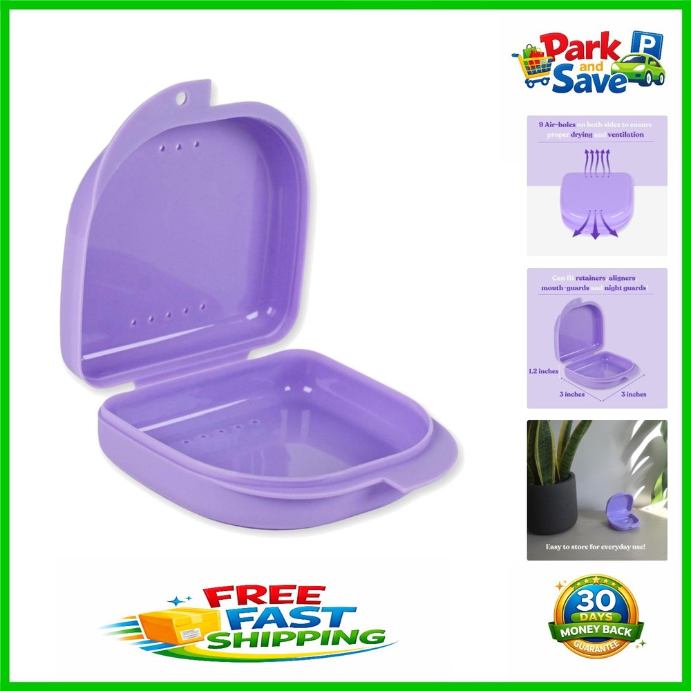 Modern Retainer Case with 16 Ventilation Holes - Shatterproof & Lightweight