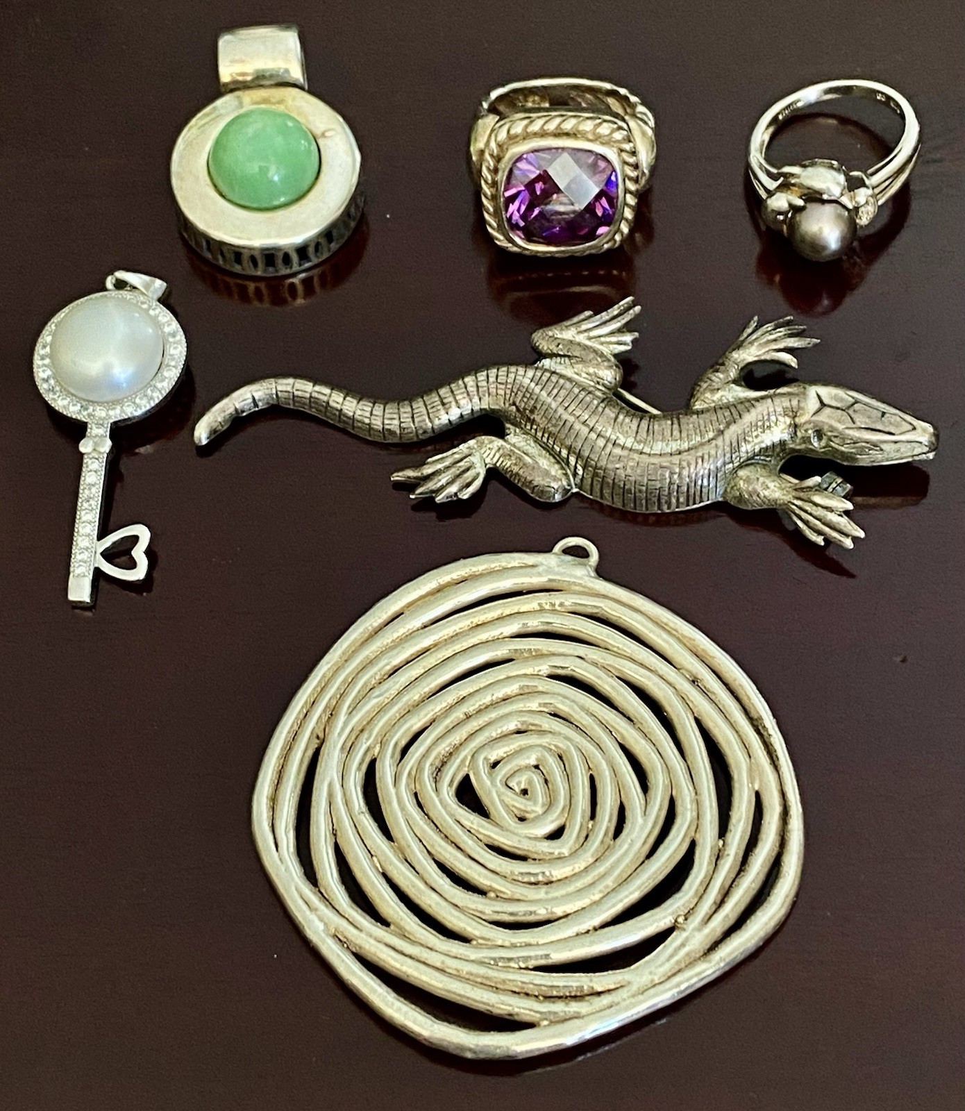 40 grams Sterling Silver Lot 925 Jewelry Rings Pendant Brooch