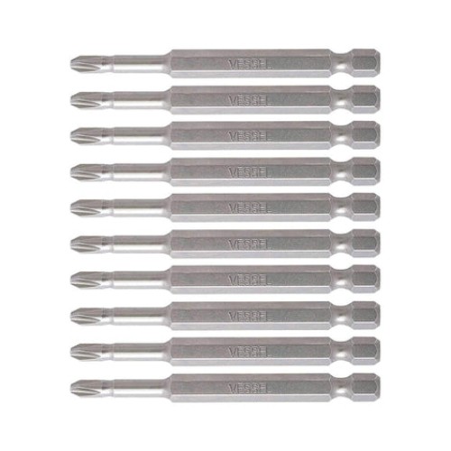 VESSEL Reduced Neck Torsion Power Bits PH2X75 10PC (Bulk)