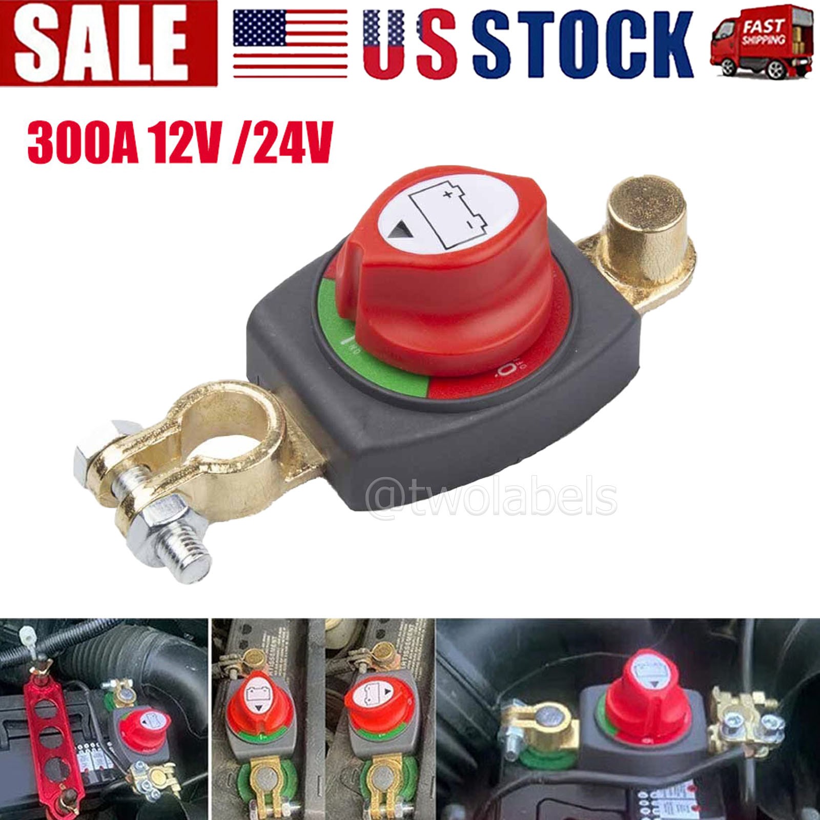 Heavy Duty Battery Disconnect Top Post Kill Switch 12V-48V Shut Off For Car RV