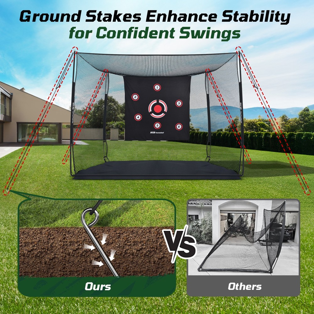 10x8x6FT Heavy-Duty Golf Practice Net for Backyard Hitting Net with Target Cloth