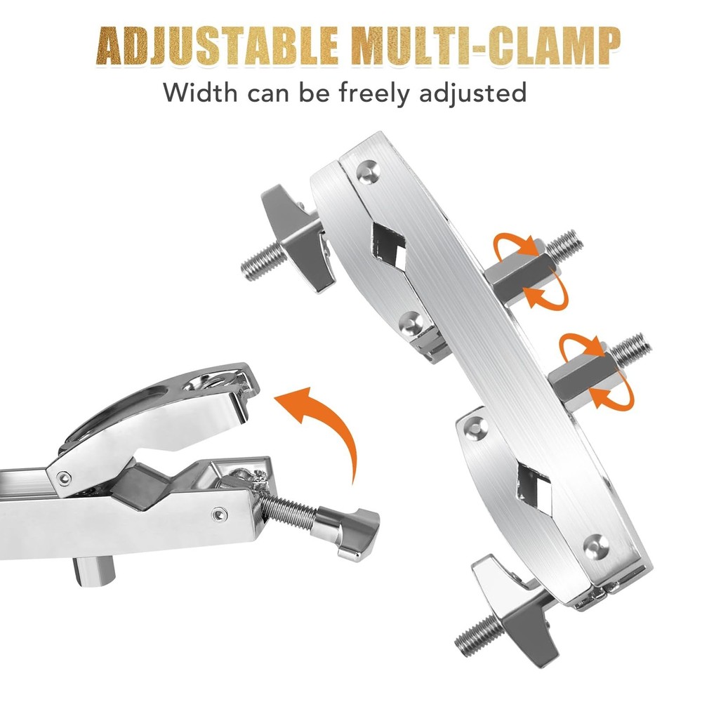 Drum Clamp Mount with Extension Bar, Heavy Duty Quick Release Multi-clamp for...