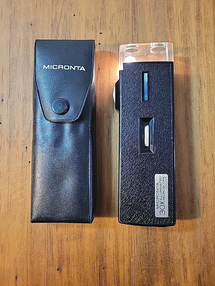 Vintage Micronta Lighted 30X Microscope w/Case