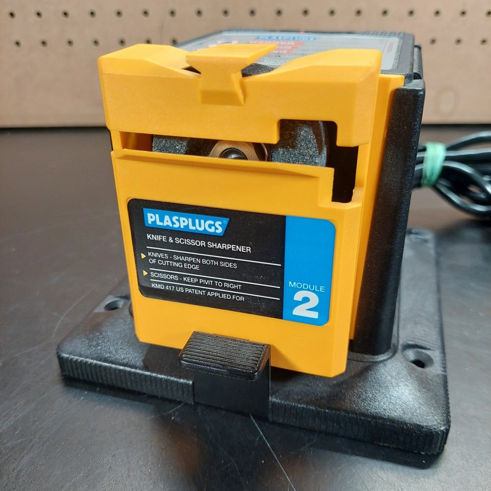 Plasplugs Sharpener Unit w/ Knife Scissor Sharpener Module DCS407 Tested Working