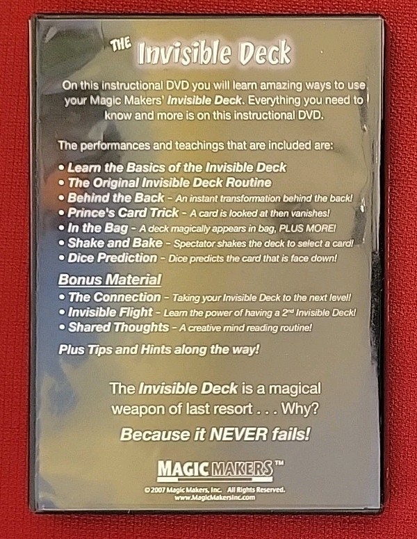 The Invisible Deck Ultimate Teaching Instructional DVD Card Magic Tricks