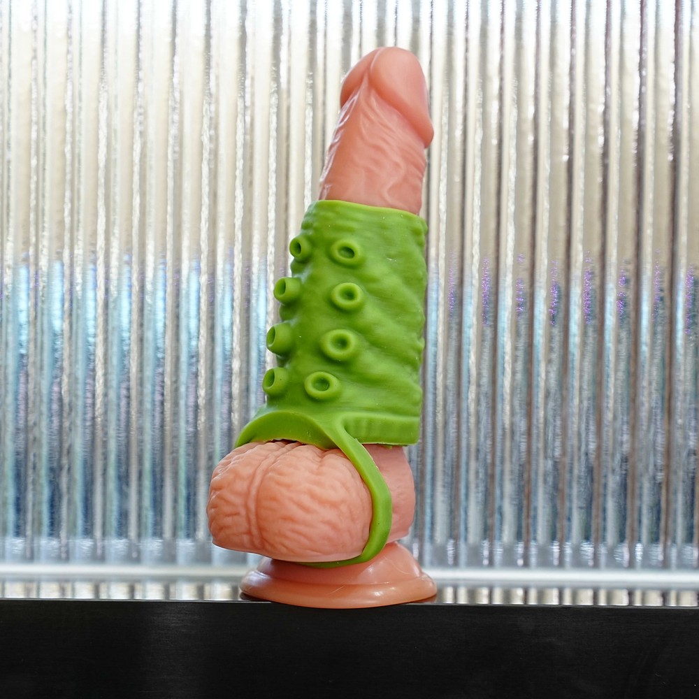Soft Penis Sleeve Cock Ring Extender Enlargement Locking Delay Ejaculation Time