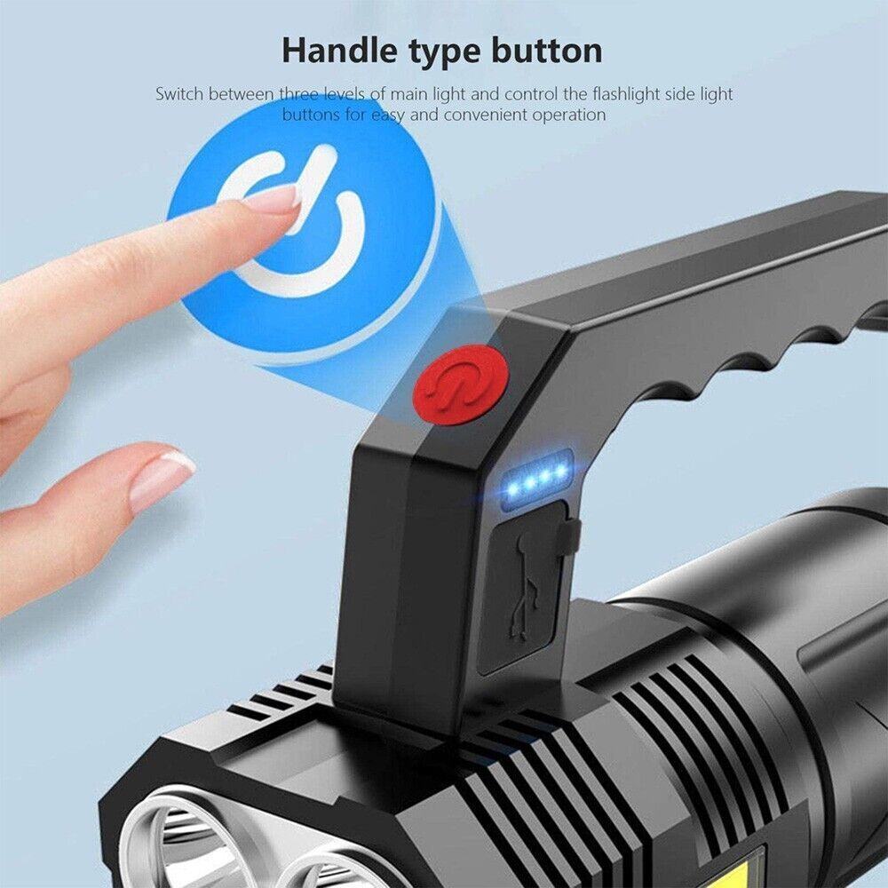 9000000 Lumens Super Bright LED Flashlight Tactical Rechargeable LED Work Lights