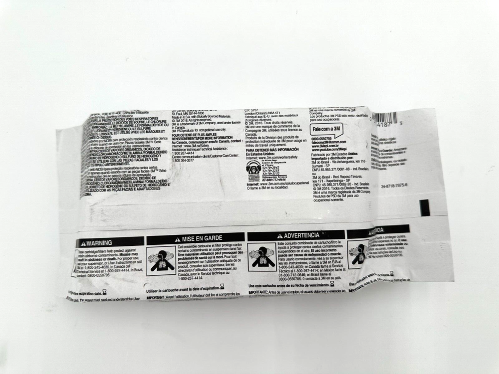 3M 60926 Multi Gas Vapor Replacement Respirator Cartridge Filter, 1 Pair
