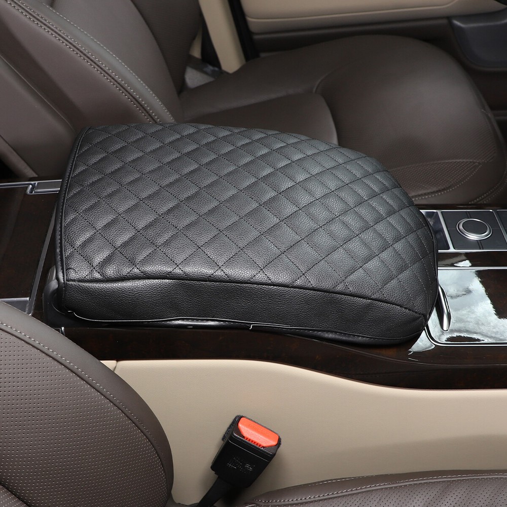 For Range Rover L405 2013~2022 Black Leather Center Console Armrest Cover Trim