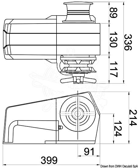 ITALWINCH Anchor Devon Horizontal Windlass 12V 1500W For 10 mm Chain