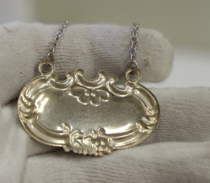 Vintage Sterling Liquor Label Wallace "Scotch" 9.59 Grams