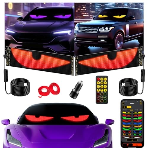 LED Sign for Car 2PCS - 23''x5'' Devil's Eyes Light for