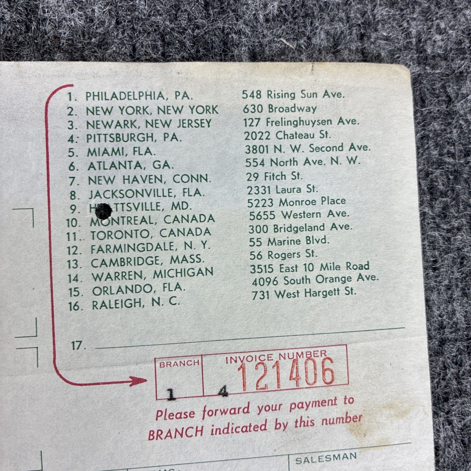 1955 & 1967 Commercial Plastics Invoices to M Marsh & Son Cigar Co Wheeling WV