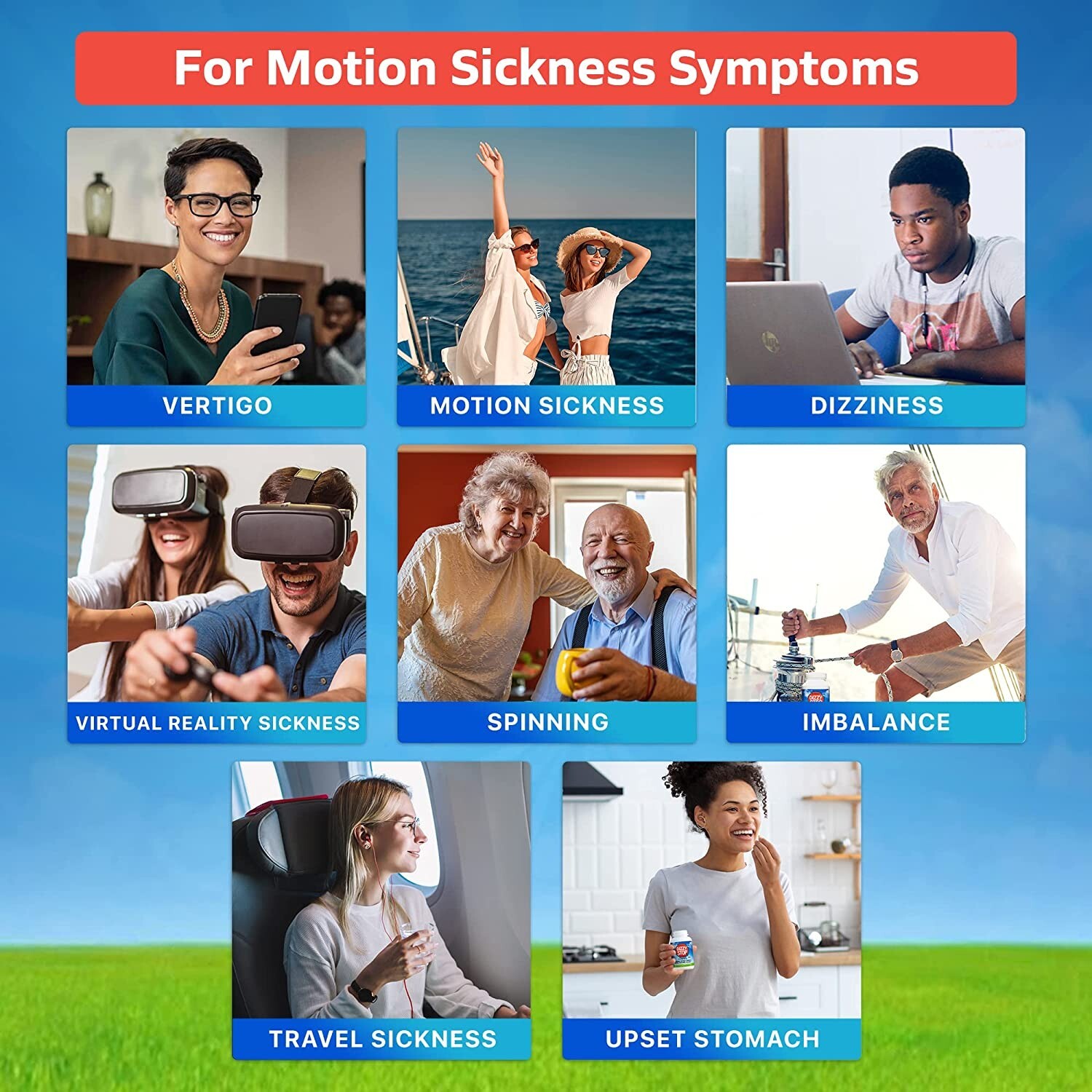 DizzyStop Herbal Supplement for Vertigo Relief Dizziness, Motion Sickness 2 Pack