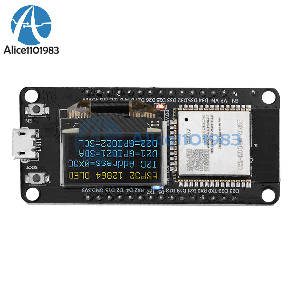 0.96" ESP32 ESP-WROOM-32D WIFI Bluetooth Development Board OLED CH340C Module