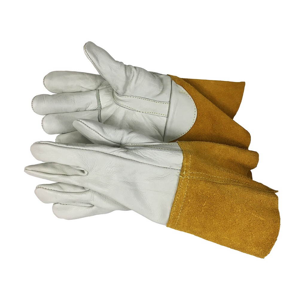AA Grade MIG Welding Gloves Cow Grain Palm & Back Straight Thumb 4" Split Cuff