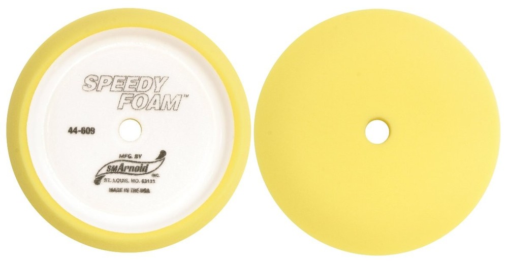 Speedy Yellow Polyester Foam Buffing Pad, 9 inch