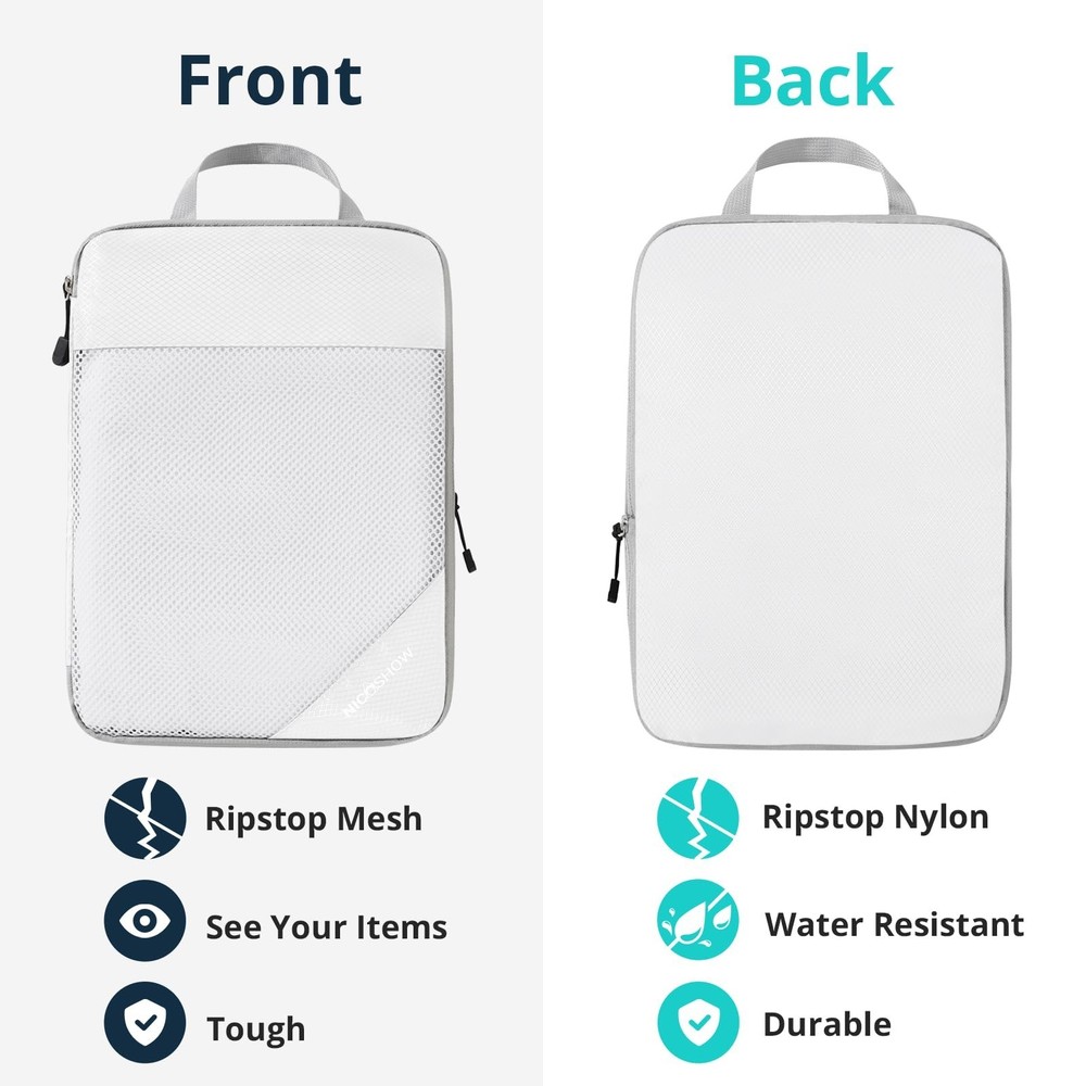 Compression Packing Cubes 6 Set, Compressible Space-Saving Packing Cubes for ...