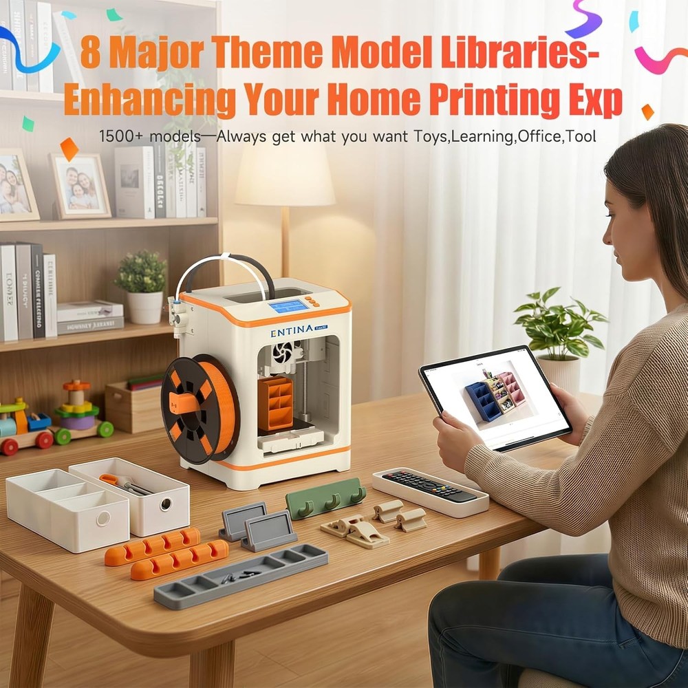 FDM 3D Printer Auto Leveling Beginner Friendly with 4x250g PLA Filament Bundle