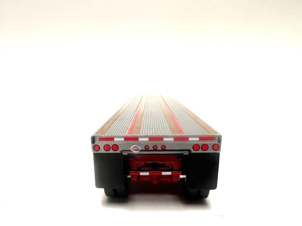DCP FIRST GEAR 1/64 SCALE FLATBED TRAILER SILVER DECK RED FRAME