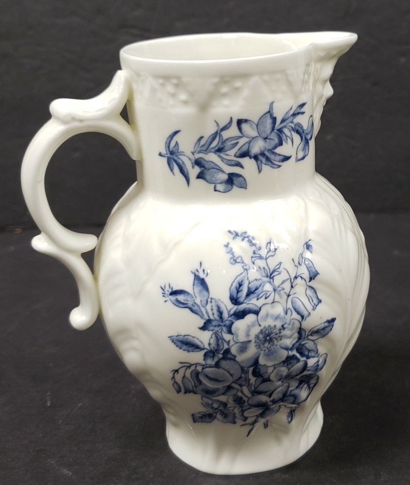 ROYAL WORCESTER "BLUE SPRAYS" MILK PITCHER - SPOUT FACE
