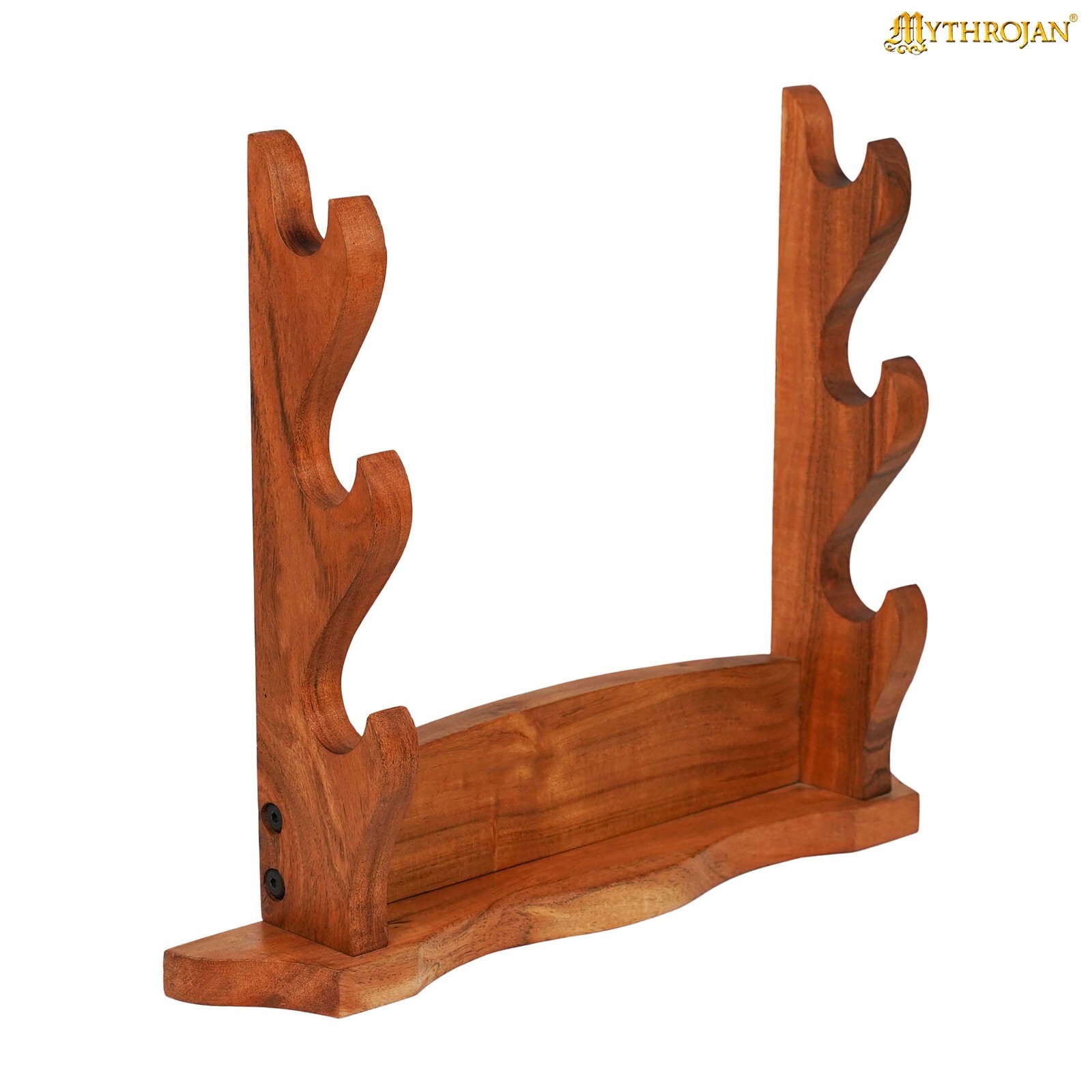 Medieval Sword Stand Solid Wood Horizontal Display Rack for Katana Sword 3 Tier