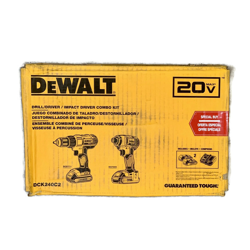 DEWALT DCK240C2 20V MAX 2-Tool Cordless Drill Driver & Impact Driver Combo Kit
