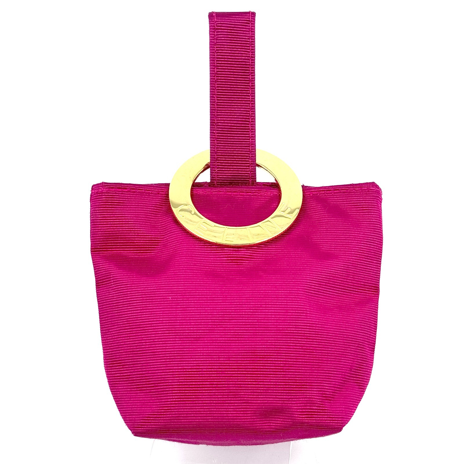 CELINE Circle Pouch Nylon Pink Authentic