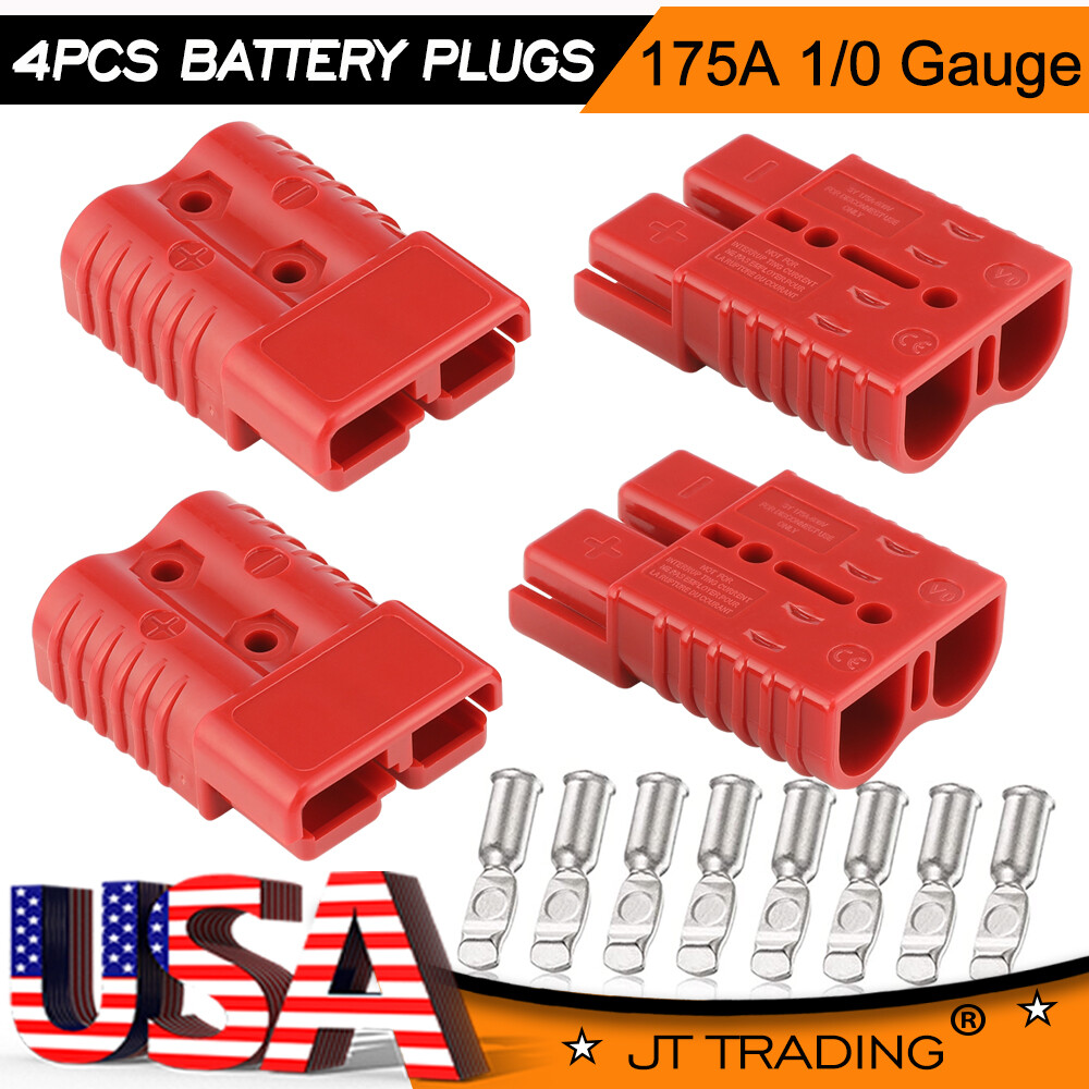 4X Battery Plugs Quick Connect Disconnect Jumper Cable Connectors Winch 175A