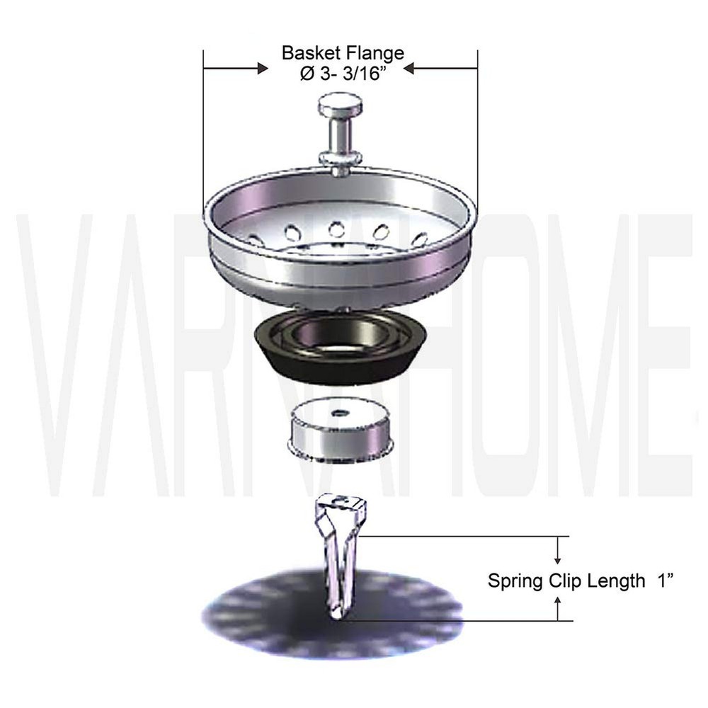 Kitchen Sink Basket Strainer Replacement for US Standard Drains (3-1/2 Inch),...
