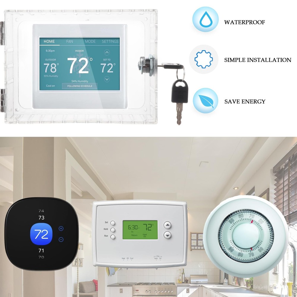 GYFVBH Thermostat Lock Box with Key Large Transparent