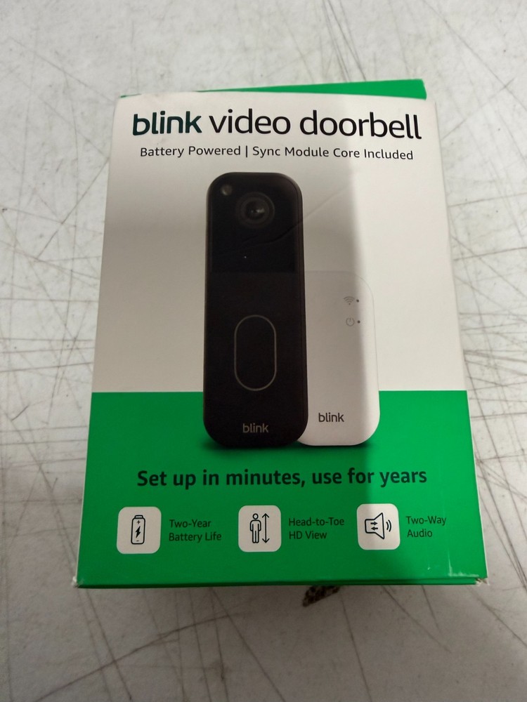 Blink Video Doorbell 2025 2nd Gen +Sync Module Core System - Battery Power-Black