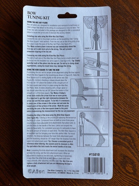 Allen® Compact Bow Tuning Kit, w/Bow Square, Nocking Pliers & Nocking Points